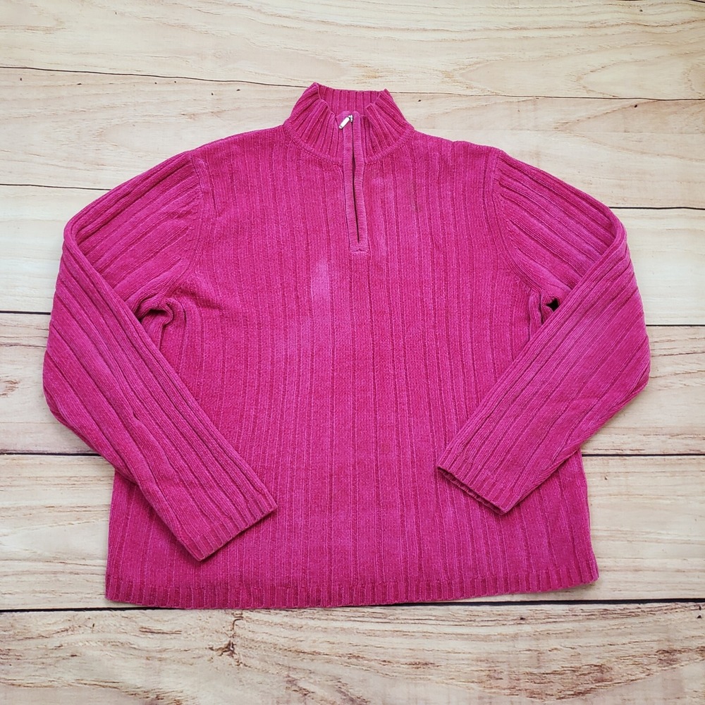 VINTAGE Karen Scott Sweater Womens Medium‎ PM Pink Pull Over Sweatshirt Ladies